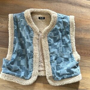 Women’s Miss Me Denim & Sherpa Vest- Sz M